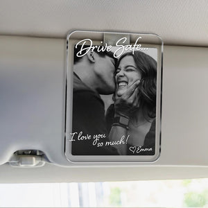 Custom Photo Car Visor Clip Gift for Him, Drive Safe Gift, Custom Couple Photo Keepsake Gift, Valentine s Gift for Boyfriend or Husband
