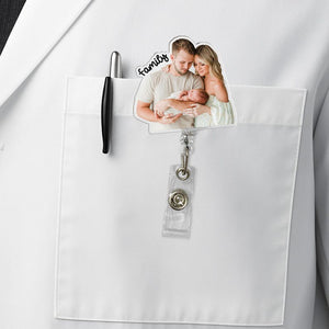 Custom Photo Badge Reel, Personalized Retractable ID Holder