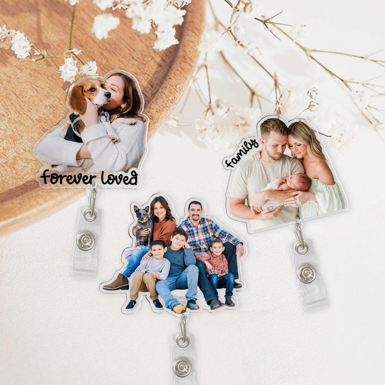 Custom Photo Badge Reel, Personalized Retractable ID Holder