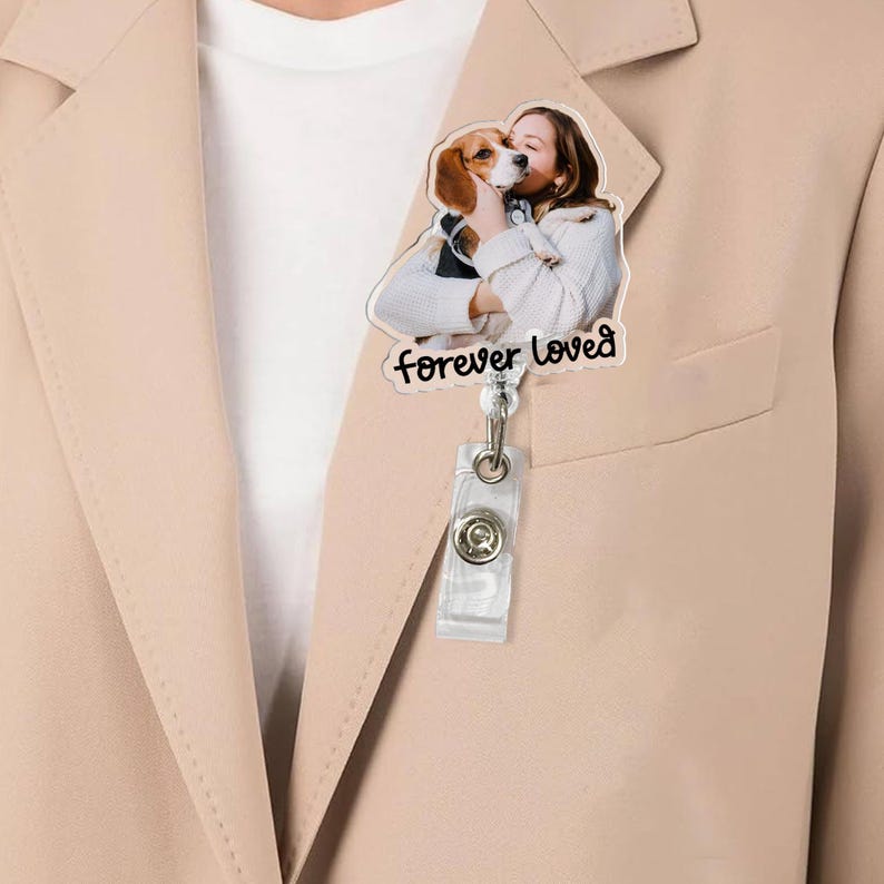 Custom Photo Badge Reel, Personalized Retractable ID Holder
