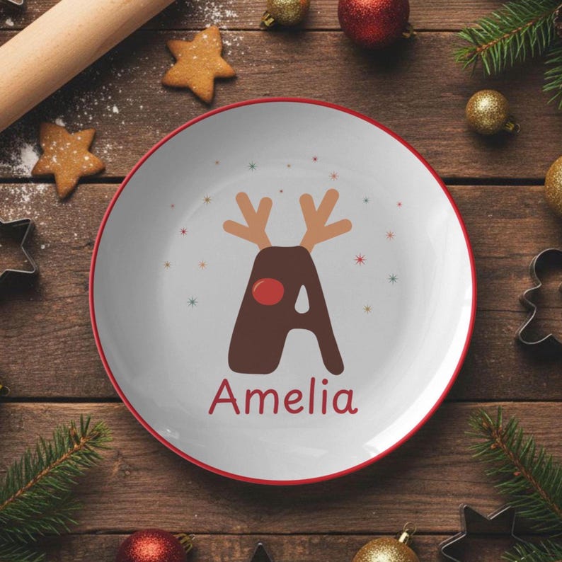 Personalized Christmas Dinner Plate, Holiday Plate