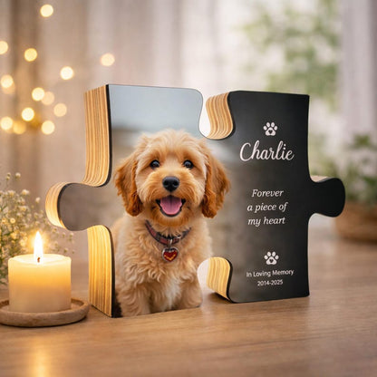 Pet memorial gift, dog memorial gift, Pet Loss Gifts, custom pet portrait, photo puzzle, Cat Lover Gift, Dog Memorial plaque, Cat Memorial