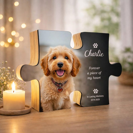 Pet memorial gift, dog memorial gift, Pet Loss Gifts, custom pet portrait, photo puzzle, Cat Lover Gift, Dog Memorial plaque, Cat Memorial