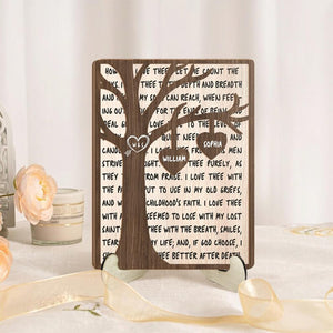 Personalized Tree of Love Wood Plaque, Custom Names Romantic Wooden Sign, Anniversary Wedding Gift for Couples, Rustic Love Keepsake Decor