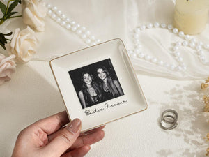 Personalised Photo Trinket Dish: Custom Jewelry Ring Dish, Wedding Gift, Bridesmaid Proposal, Trinket Tray for Best Friend, Bestie
