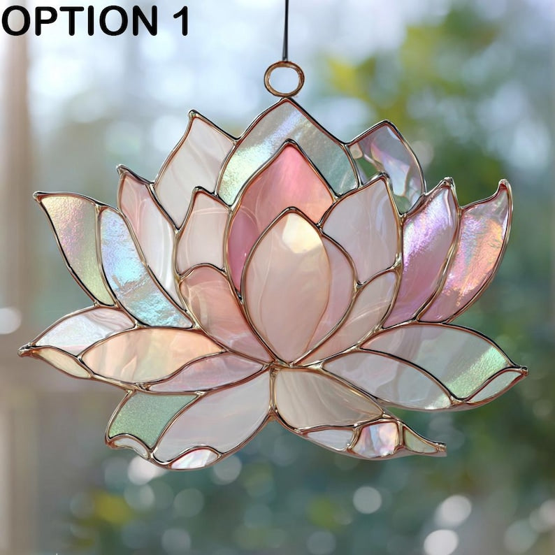 Sacred Lotus Suncatcher Acrylic for Peaceful Home
