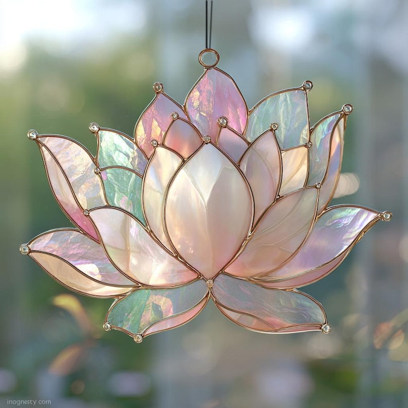 Sacred Lotus Suncatcher Acrylic for Peaceful Home