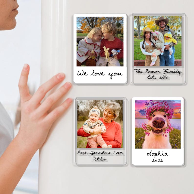 Custom Photo Magnet: Mother's Day Gift For Mom, Grandma, Family Photo Magnet, Grandma And Kids Photo Magnet, Mom And Daughter Gift
