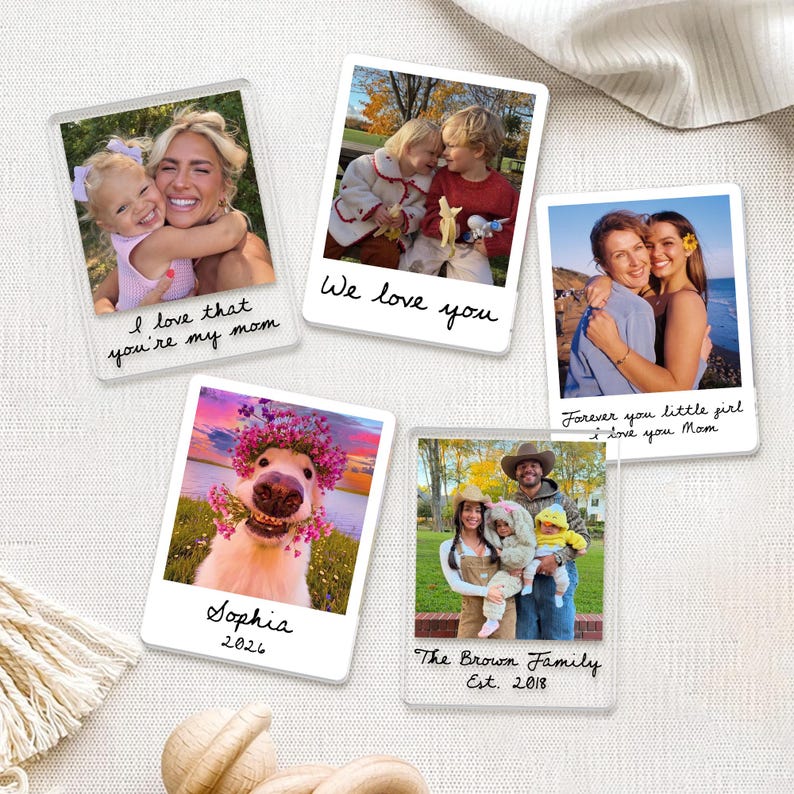 Custom Photo Magnet: Mother's Day Gift For Mom, Grandma, Family Photo Magnet, Grandma And Kids Photo Magnet, Mom And Daughter Gift