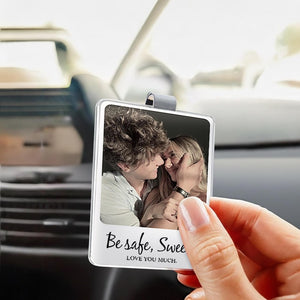 Personalized Couple Photo Car Visor Clip, Drive Safe I Love You, Valentines Gift for Him, Gifts for Boyfriend, Husband, Drive Safe Gift