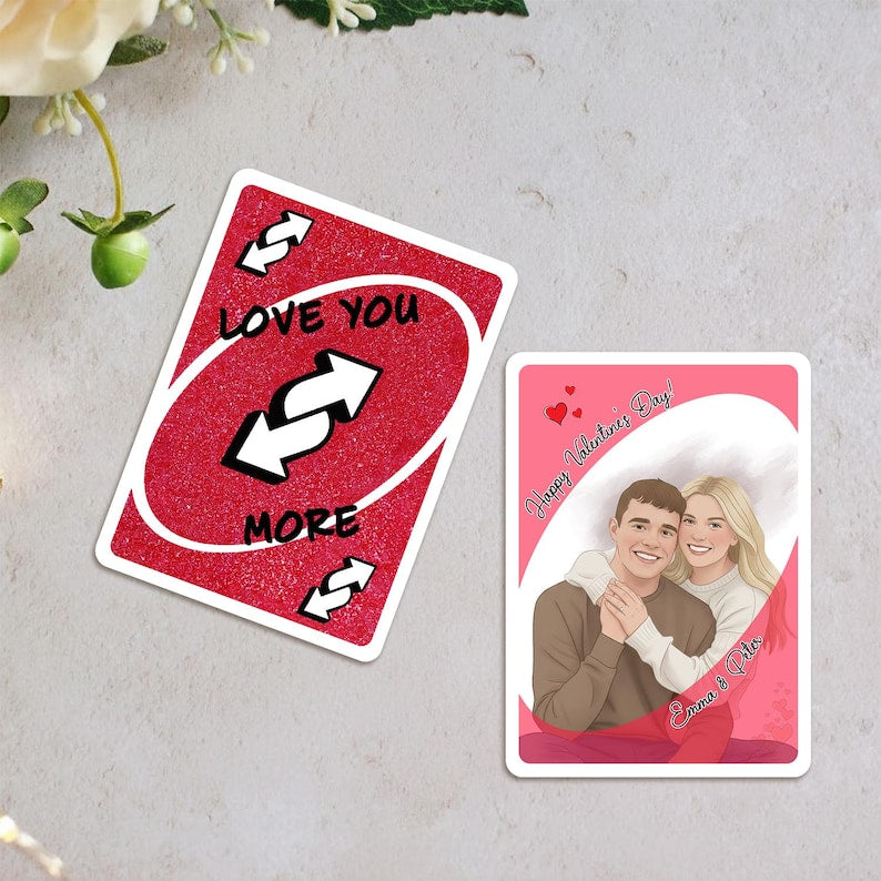 Personalized Love You More Reverse Card: Acrylic Valentine Card, Anniversary & Couple Keepsake