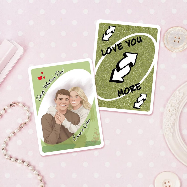 Personalized Love You More Reverse Card: Acrylic Valentine Card, Anniversary & Couple Keepsake