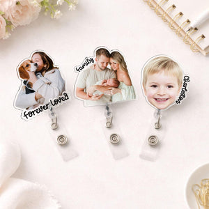 Custom Photo Badge Reel, Personalized Retractable ID Holder
