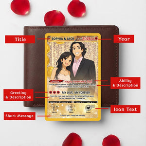 Personalized PKM Valentine s Day Card, Custom Anime Photo Card, Valentine Gift, Gift for Him, Gift for Her, Custom Card for Couple
