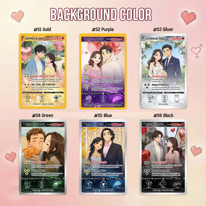 Personalized PokeValentine s Day Card, Custom Anime Photo Card, Valentine Gift, Gift for Him, Gift for Her, Custom Card for Couple