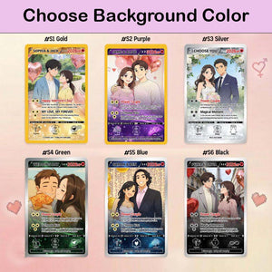 Personalized PKM Valentine s Day Card, Custom Anime Photo Card, Valentine Gift, Gift for Him, Gift for Her, Custom Card for Couple