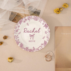 Personalized Bestie Ring Dish, Custom Name Jewelry Holder, Bridesmaid Gifts, Birthday Gift For Her, Trinket Tray For Best Friend, Maid Of Honor