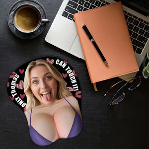 Custom Face Funny 3D Mouse Pad, Personalized Photo Gift for Couples, Wife, Girlfriend, Coworker, Unique Office Desk Decor