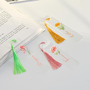 Personalized Floral Bookmark for Women/ Unique Birth Flower Bookmark/ Bookmark Gift/ Bridesmaid Gift/ Valentines Day Gifts/ Friends Gift