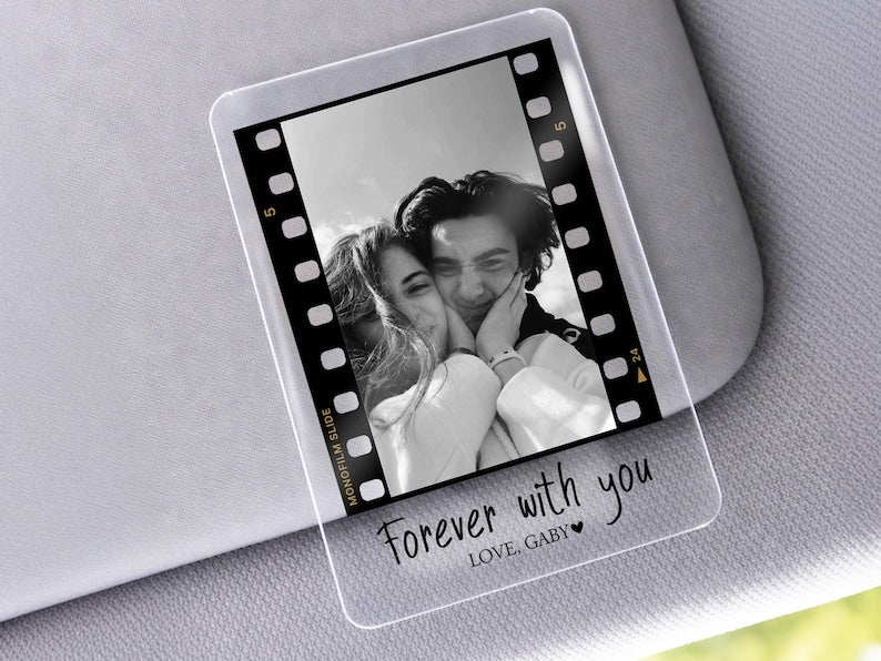 Personalized Couple Photo Car Visor Clip, Drive Safe I Love You, Anniversary Gift for Him, Gifts for Boyfriend, Husband Drive Safe Gift