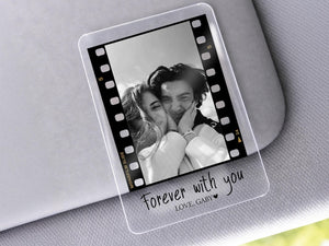 Personalized Couple Photo Car Visor Clip, Drive Safe I Love You, Anniversary Gift for Him, Gifts for Boyfriend, Husband Drive Safe Gift