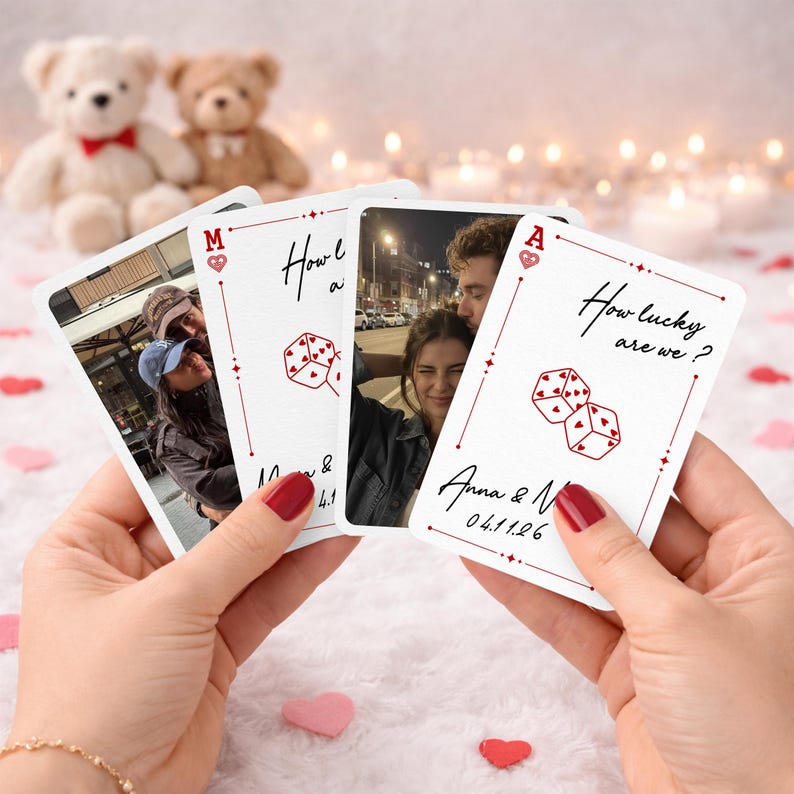 Personalized Metal Photo Custom Poke Card, Custom Picture Card , Playing Card Love Note, Anniversary Gift for Him, Boyfriend Gift