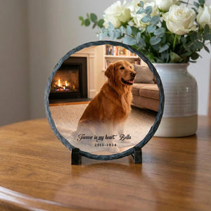 Personalized Pet Memorial Photo Slate Stone: Dog Loss Gift