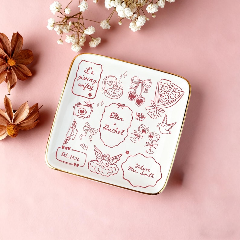 Custom Future Bride Jewelry Dish, Wedding Ring Dish, Wedding Keepsake Gifts for Bride, Wedding Gifts, Bride To Be,Future Mrs Giffts