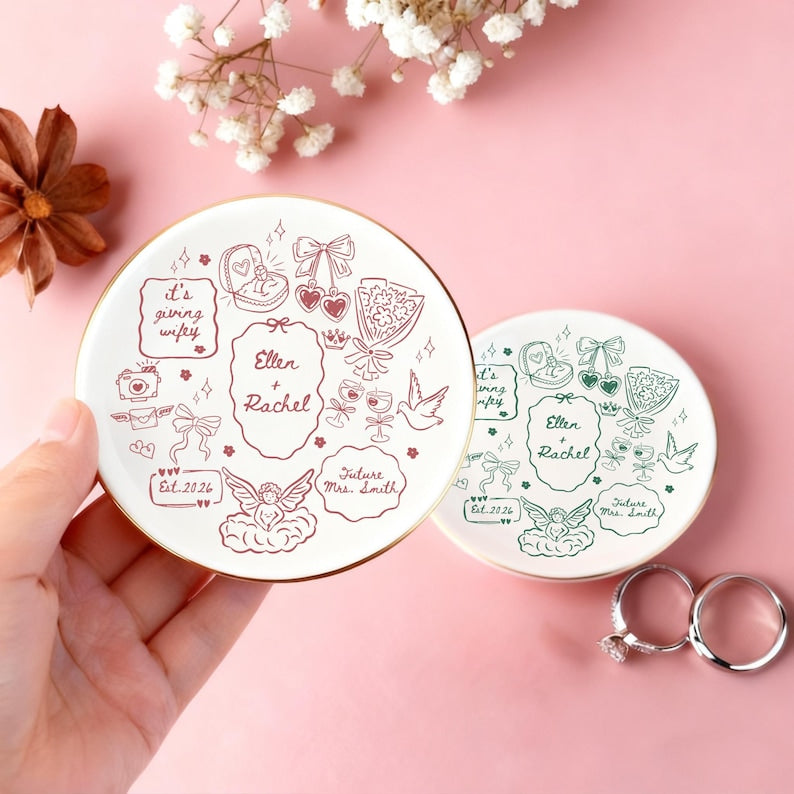 Custom Future Bride Jewelry Dish, Wedding Ring Dish, Wedding Keepsake Gifts for Bride, Wedding Gifts, Bride To Be,Future Mrs Giffts