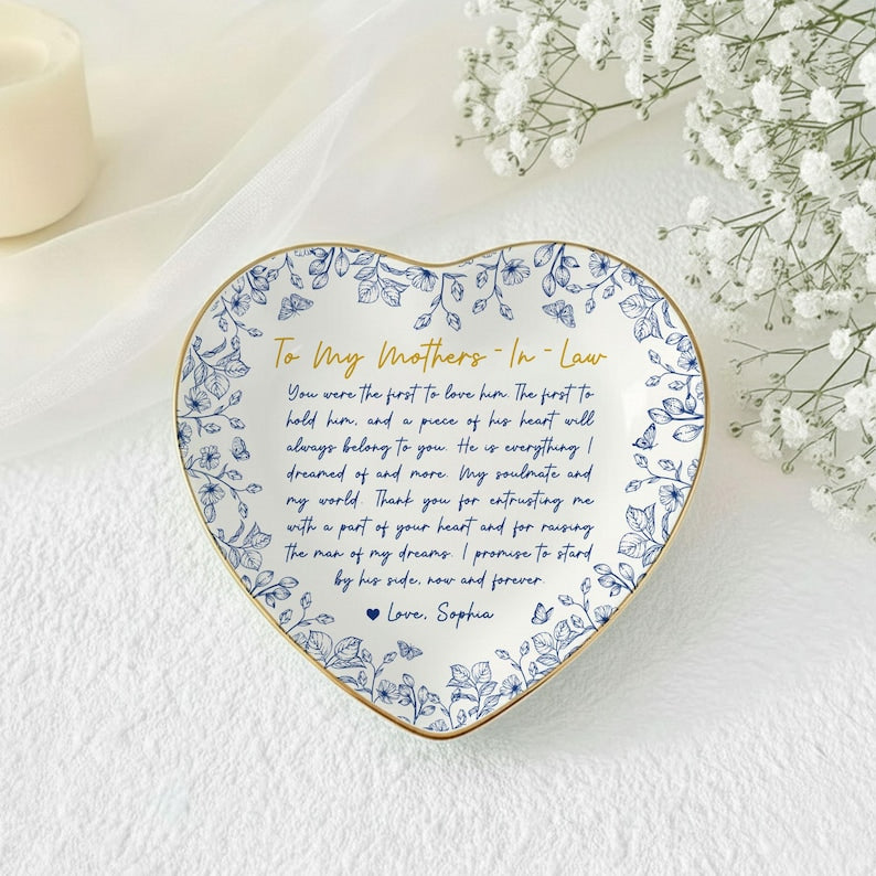 Custom Mother Of The Bride Jewelry Dish, Mother of the bride Jewelry plate, Custom Jewelry Tray for Mom, Wedding Favor Gift For Mom