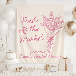 Fresh off the Market Banner, Fresh off the Market Bridal Shower Backdrop, Market Bridal Shower Decor, Shes Off the Market Sign
