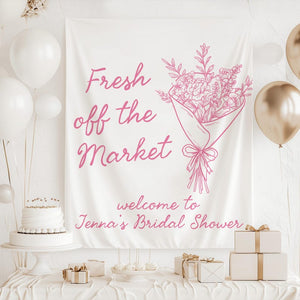 Fresh off the Market Banner, Fresh off the Market Bridal Shower Backdrop, Market Bridal Shower Decor, Shes Off the Market Sign