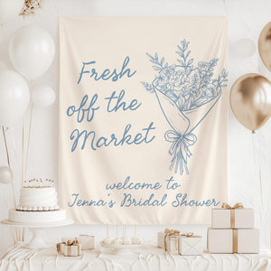 Fresh off the Market Banner, Fresh off the Market Bridal Shower Backdrop, Market Bridal Shower Decor, Shes Off the Market Sign