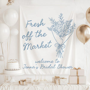 Fresh off the Market Banner, Fresh off the Market Bridal Shower Backdrop, Market Bridal Shower Decor, Shes Off the Market Sign