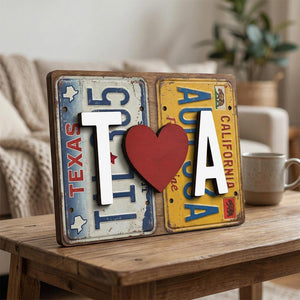 Personalized License Plate Sign, Custom Names & Date, Anniversary Gift