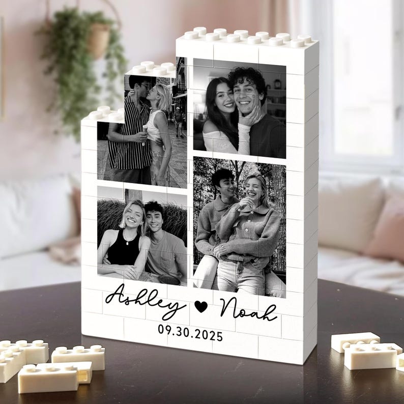 Personalized Photo Building Block Puzzle: Photo Building Blocks for Couples, Personalized Photo Block Puzzles, Anniversary Gift, Valentnes Gift for Him Her Boyfriend G-friend