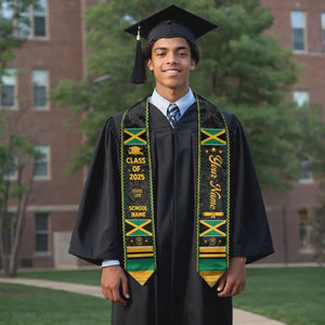 Custom Jamaica Graduation Stole, Jamaica American Flag Graduation Sash, Class Of 2026
