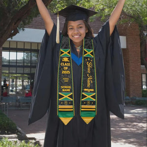 Custom Jamaica Graduation Stole, Jamaica American Flag Graduation Sash, Class Of 2026