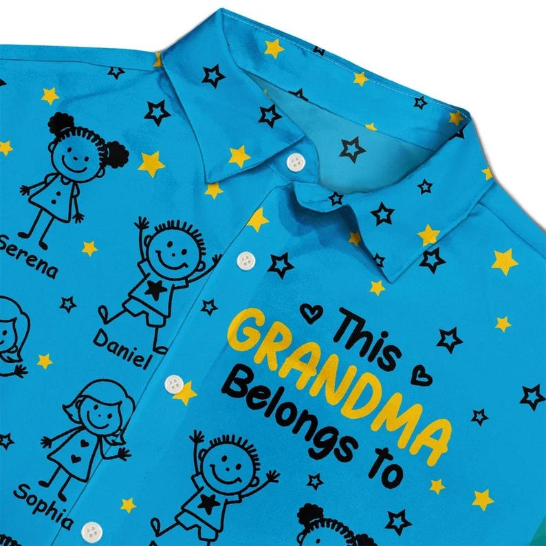 This Grandpa/Grandma Belongs To Personalized Hawaiian Shirt, Shirt With Grandkid Name, Father's Day Gift, Grandpa Dad Birthday Giftt