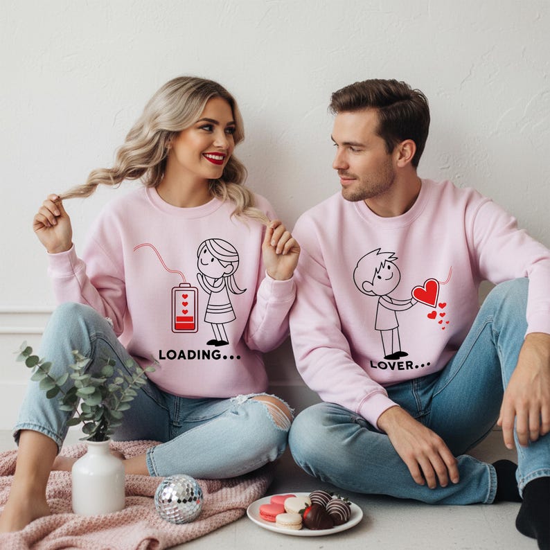 Couple Valentine Sweatshirt, Lover Loading Couple Shirt, Matching Couple Love Sweatshirt, Cute Couple Outfit, Valentine s Day Matching Shirt