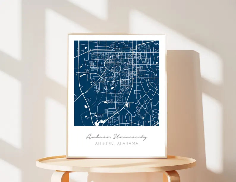 Campus Streets Graduation Map Print - Personalized Canvas Poster