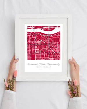 Campus Streets Graduation Map Print - Personalized Canvas Poster