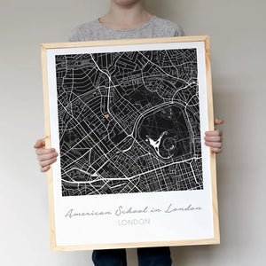 Campus Streets Graduation Map Print - Personalized Canvas Poster