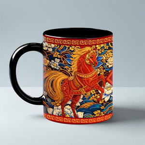 Year of the Horse Mug 2026, Chinese Zodiac Horse Coffee Mug, Lucky Feng Shui Gift for Prosperity, Lunar New Year Mug