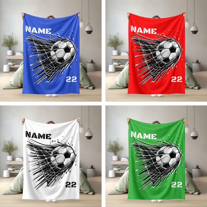 Soccer Blanket, Personalized Gift for Soccer Player Gift, Custom Soccer Blanket,Personalized Soccer gifts,Personalized Soccer Player Blanket