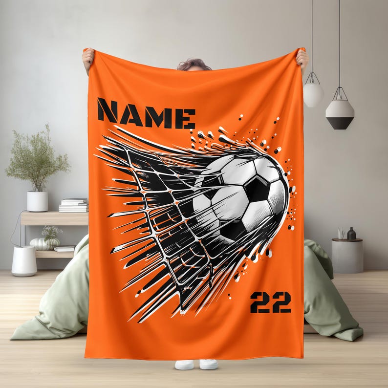 Soccer Blanket, Personalized Gift for Soccer Player Gift, Custom Soccer Blanket,Personalized Soccer gifts,Personalized Soccer Player Blanket