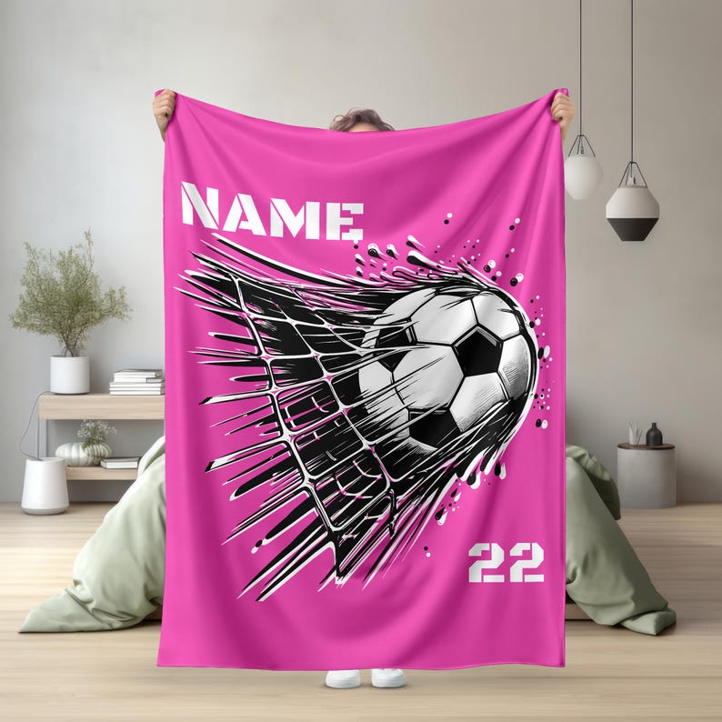Soccer Blanket, Personalized Gift for Soccer Player Gift, Custom Soccer Blanket,Personalized Soccer gifts,Personalized Soccer Player Blanket