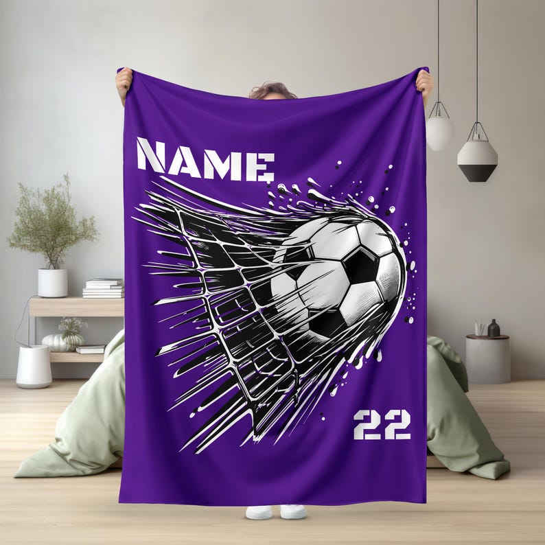 Soccer Blanket, Personalized Gift for Soccer Player Gift, Custom Soccer Blanket,Personalized Soccer gifts,Personalized Soccer Player Blanket