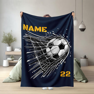 Soccer Blanket, Personalized Gift for Soccer Player Gift, Custom Soccer Blanket,Personalized Soccer gifts,Personalized Soccer Player Blanket