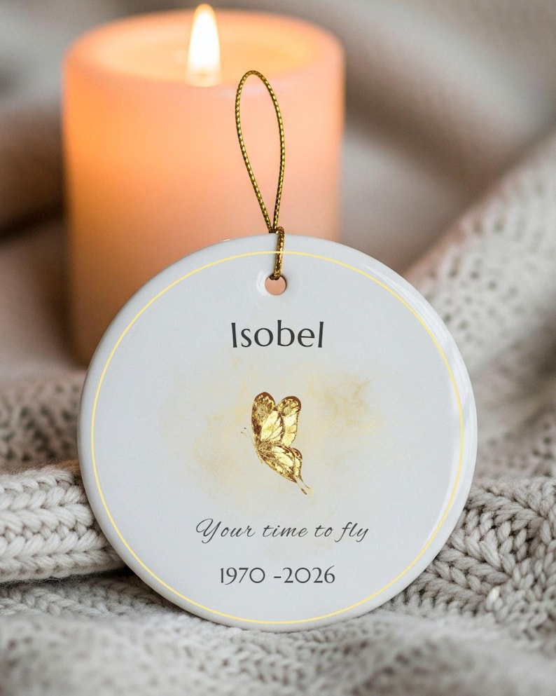 Personalized Memorial Ornament, Custom Remembrance Ornament, Sympathy Gift with Name and Dates